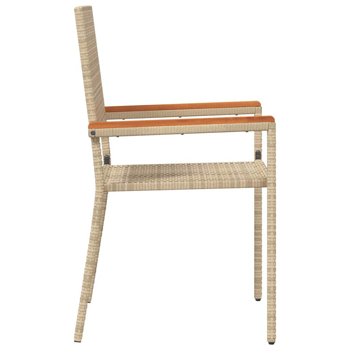 Have stapelstole 4 pcs Creme og Brun PE rattan, Solid akacietræ
