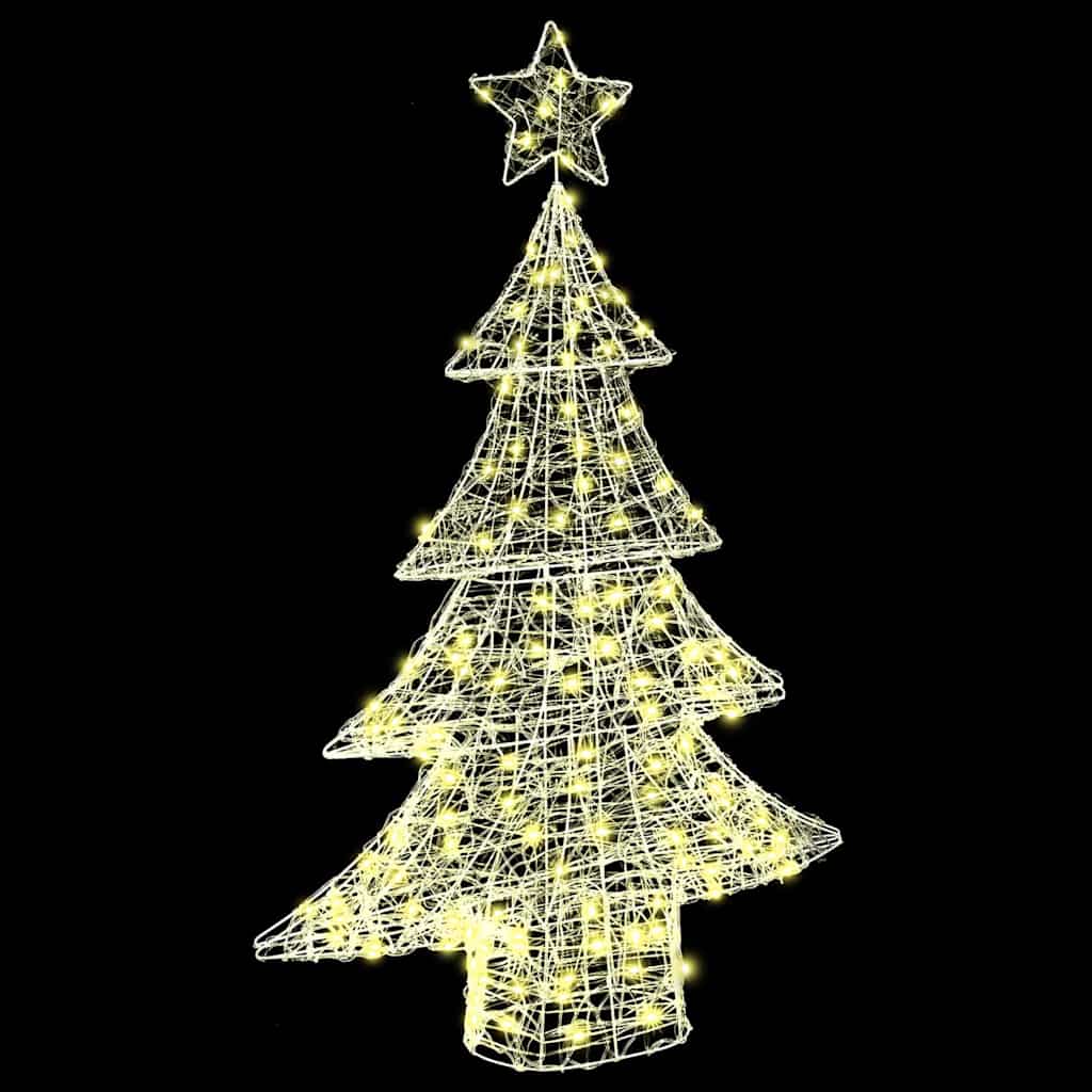 Juletræ med 100 LED'er Varm hvid 120 cm Akryl