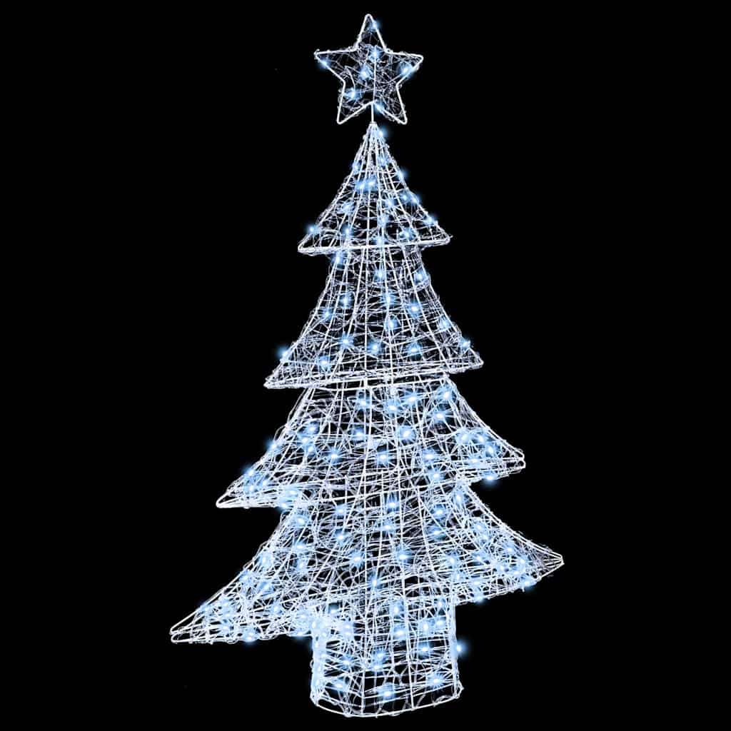 Juletræ med 100 LED'er Kold hvid 120 cm Akryl