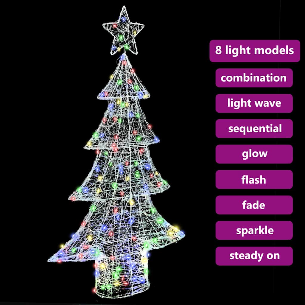 Juletræ med 160 LED'er Flerfarvet 150 cm Akryl