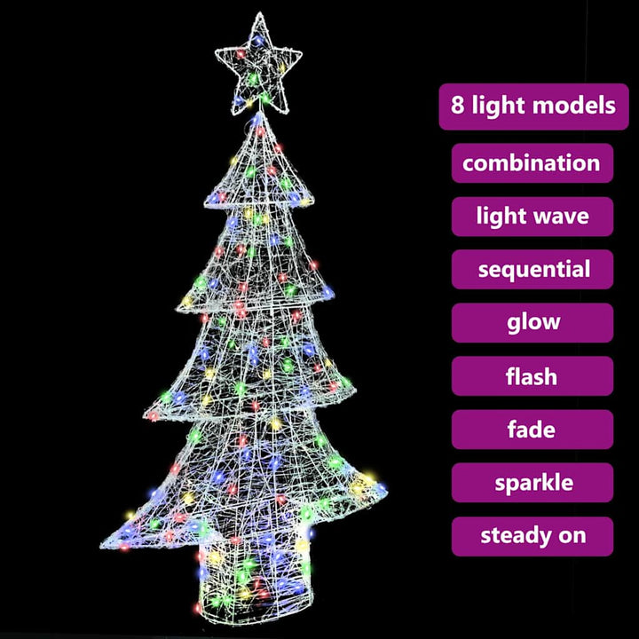 Juletræ med 160 LED'er Flerfarvet 150 cm Akryl