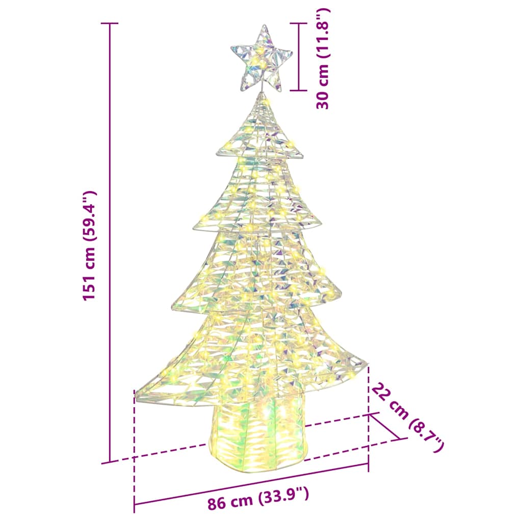 Juletræ med 160 LED'er Varm hvid 150 cm PET