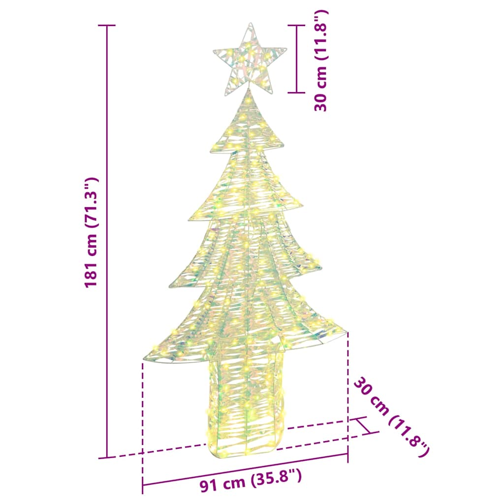 Juletræ med 240 LED'er Varm hvid 180 cm PET