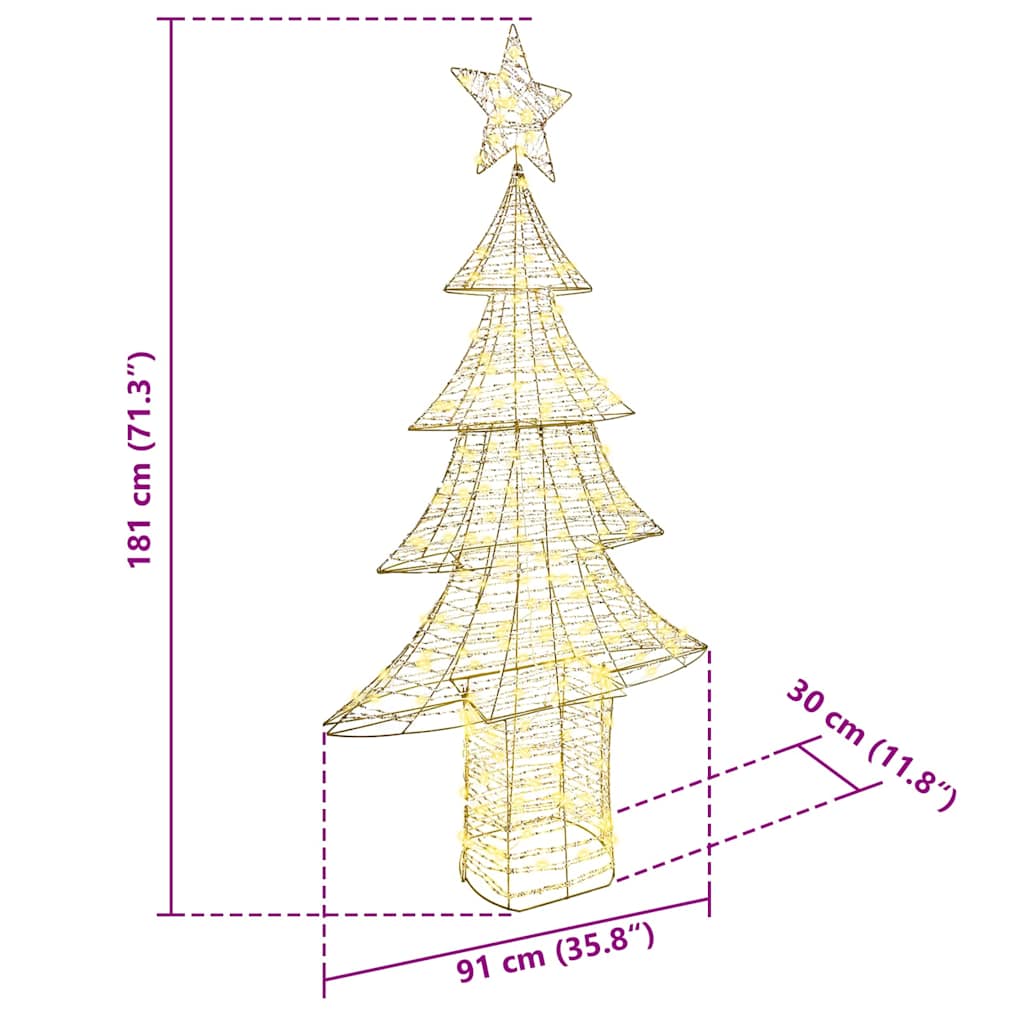 Juletræ med 240 LED'er Varm hvid 180 cm PET
