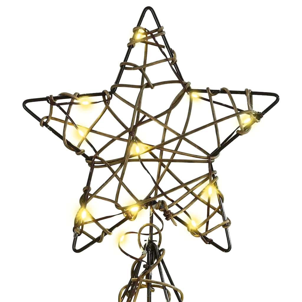 Juletræ med 160 LED'er Varm hvid 150 cm Rattan