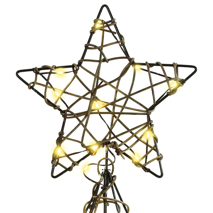 Juletræ med 160 LED'er Varm hvid 150 cm Rattan
