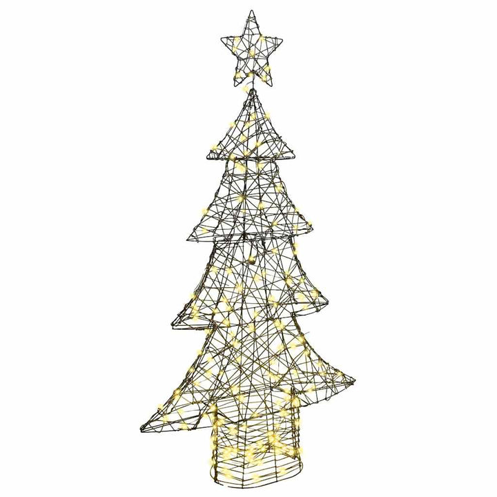 Juletræ med 160 LED'er Varm hvid 150 cm Rattan