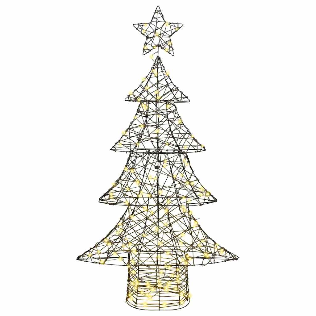 Juletræ med 160 LED'er Varm hvid 150 cm Rattan