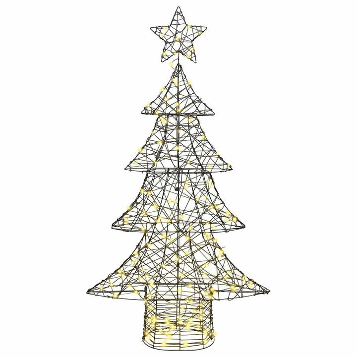 Juletræ med 160 LED'er Varm hvid 150 cm Rattan