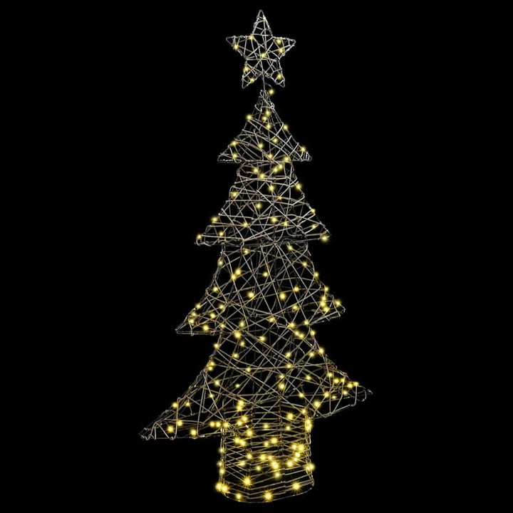 Juletræ med 160 LED'er Varm hvid 150 cm Rattan