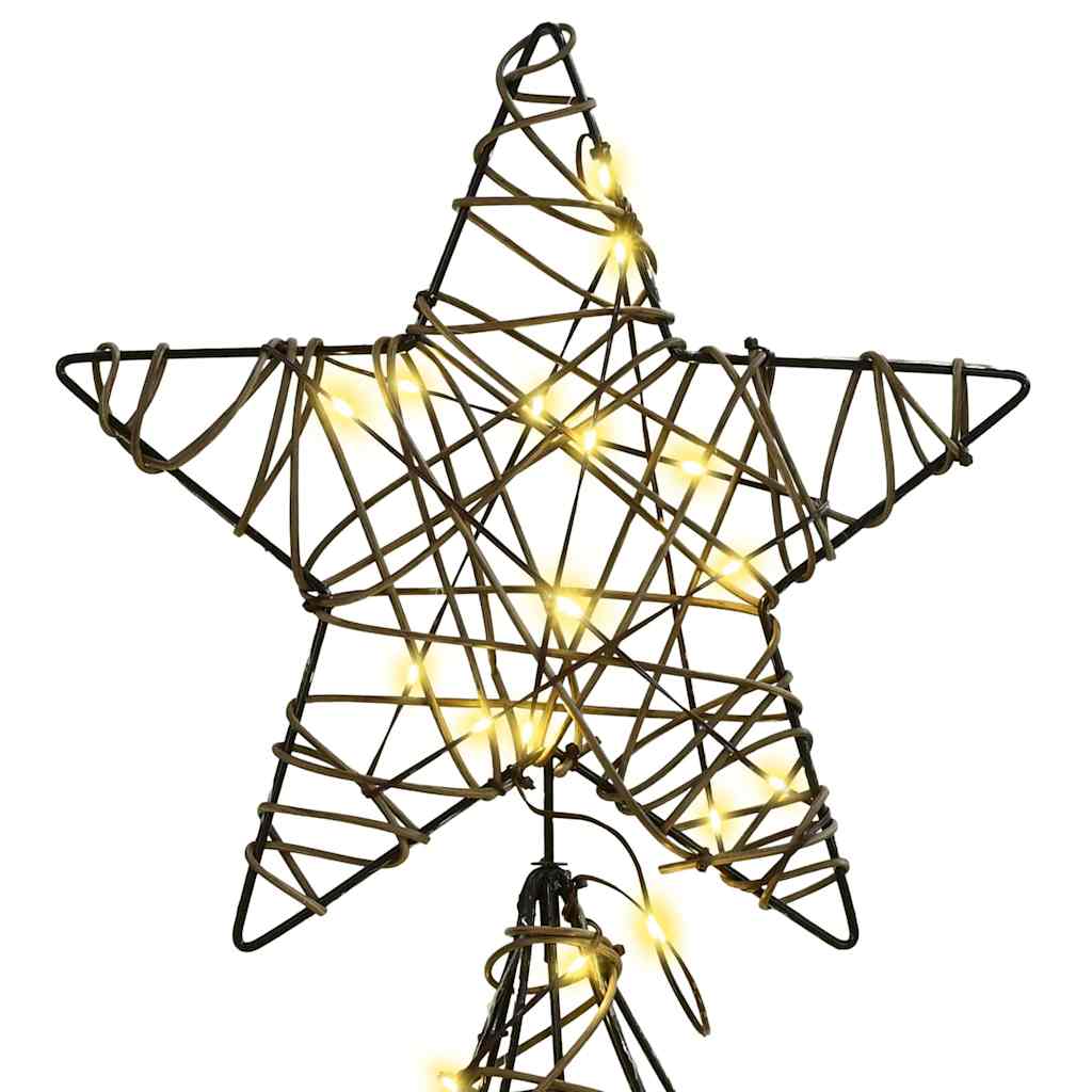 Juletræ med 240 LED'er Varm hvid 180 cm Rattan