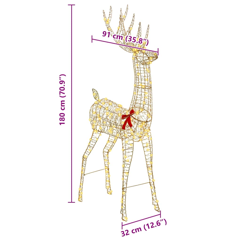 3D Rensdyr Varm hvid 180 cm PET