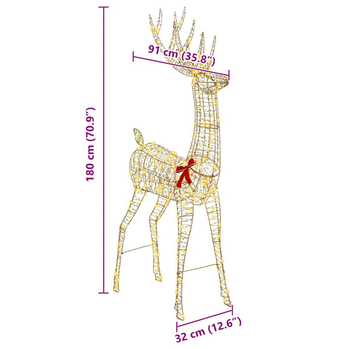 3D Rensdyr Varm hvid 180 cm PET