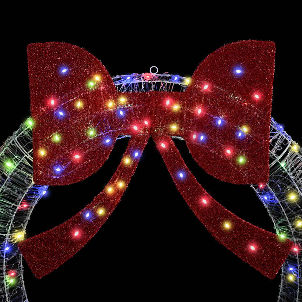 Krans med LED -strimmellys Flerfarvet 120 cm Akryl