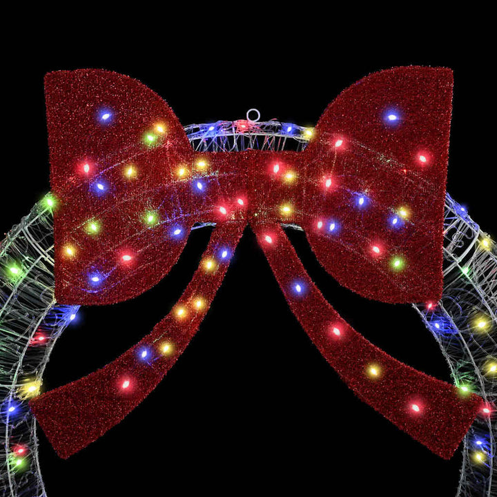 Krans med LED -strimmellys Flerfarvet 120 cm Akryl