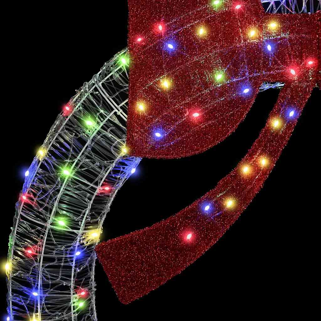 Krans med LED -strimmellys Flerfarvet 120 cm Akryl