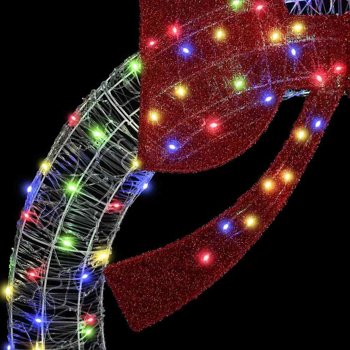 Krans med LED -strimmellys Flerfarvet 120 cm Akryl