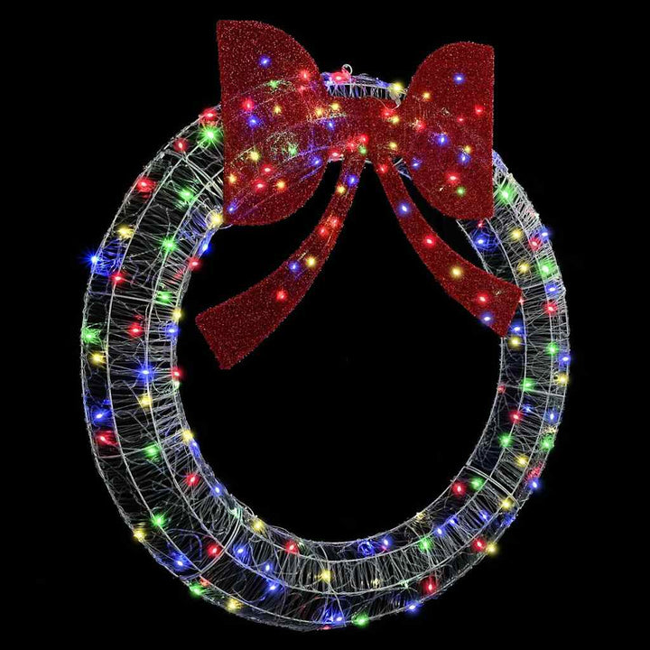 Krans med LED -strimmellys Flerfarvet 120 cm Akryl