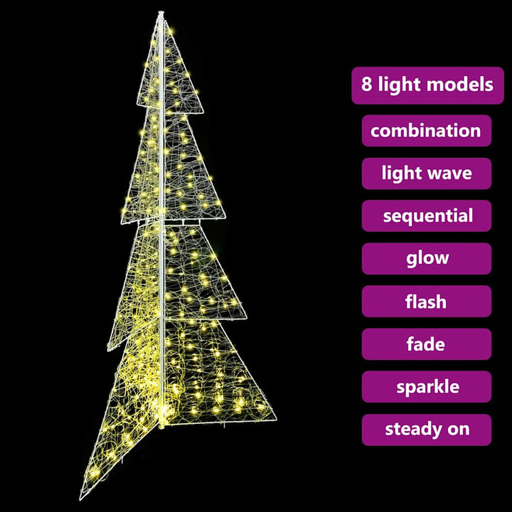 Juletræ med 240 LED'er Varm hvid 180 cm Akryl