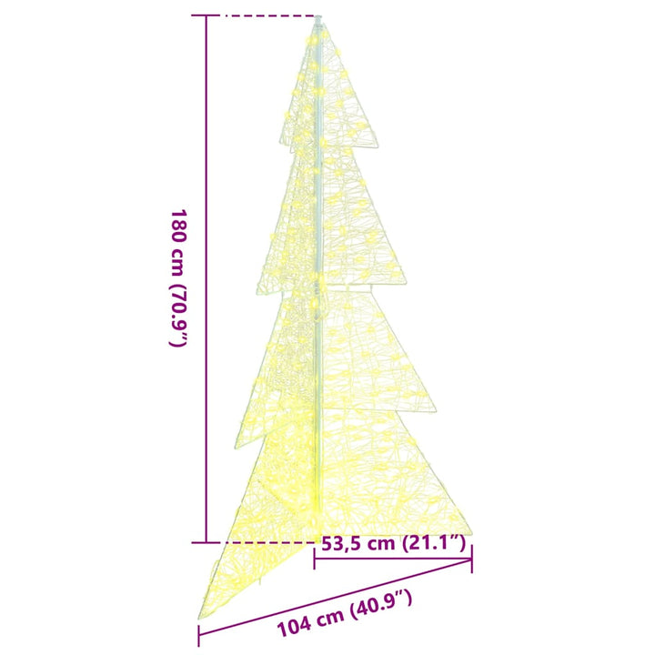 Juletræ med 240 LED'er Varm hvid 180 cm Akryl
