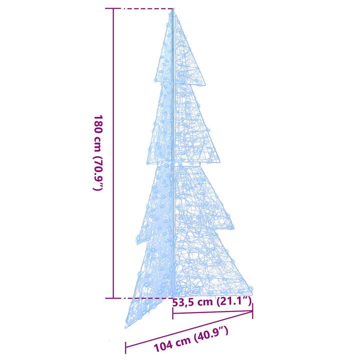 Juletræ med 240 LED'er Kold Hvid 180 cm Akryl