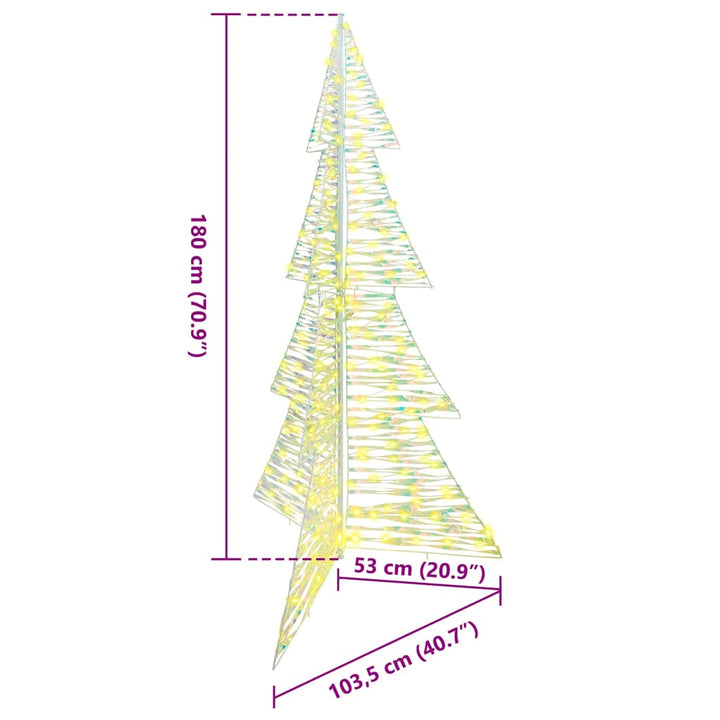 Juletræ med 240 LED'er Varm hvid 180 cm PET