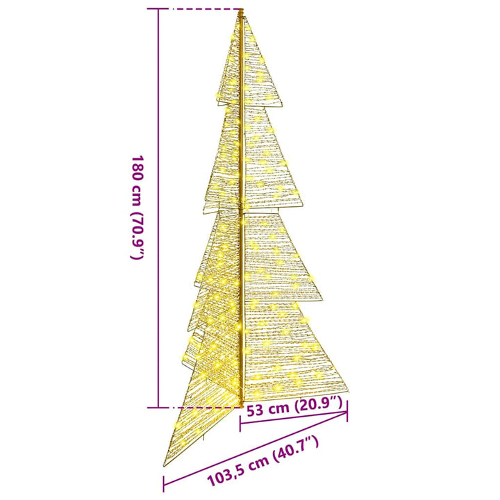Juletræ med 240 LED'er Varm hvid 180 cm PET