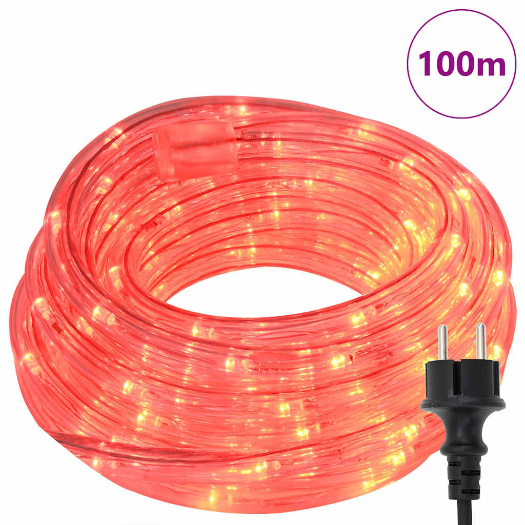 Sejllys med 2400 LED'er Rød 100 m PVC
