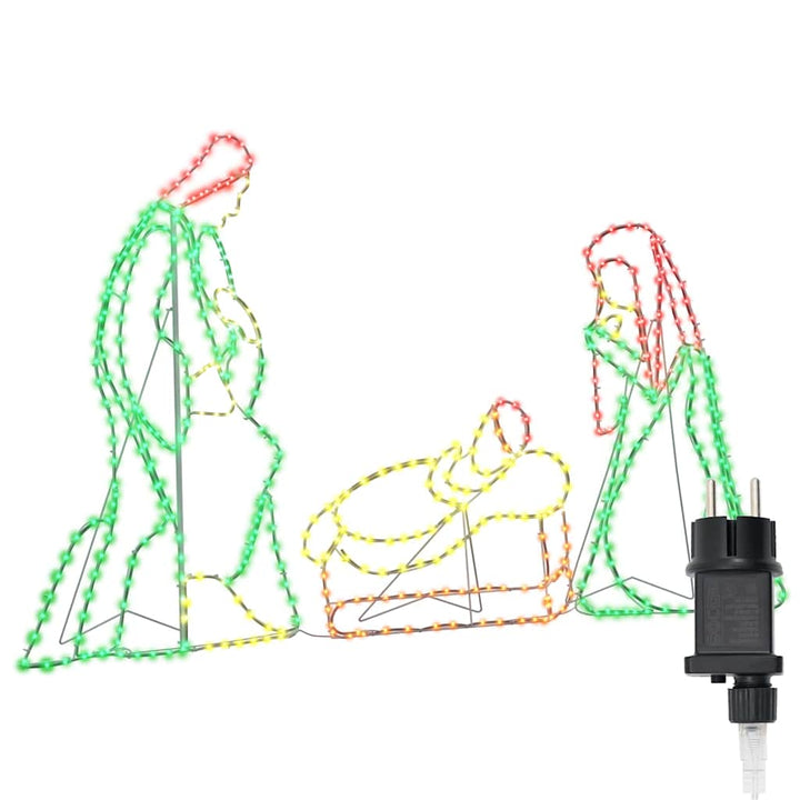 Belyst Krybbescene med 550 LED'er Flerfarvet 112 x 72 cm PVC