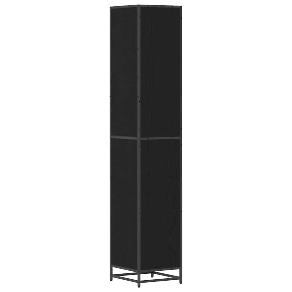 Badeværelsesskab Sort eg 35 x 37,5 x 188,5 cm Konstrueret træ