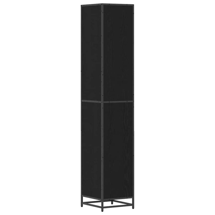 Badeværelsesskab Sort eg 35 x 37,5 x 188,5 cm Konstrueret træ