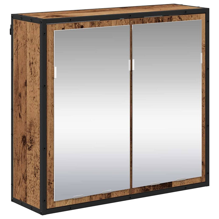 Badeværelsesmøbel sæt med dør 2 pcs Gammelt træ 65 x 33 x 60 cm