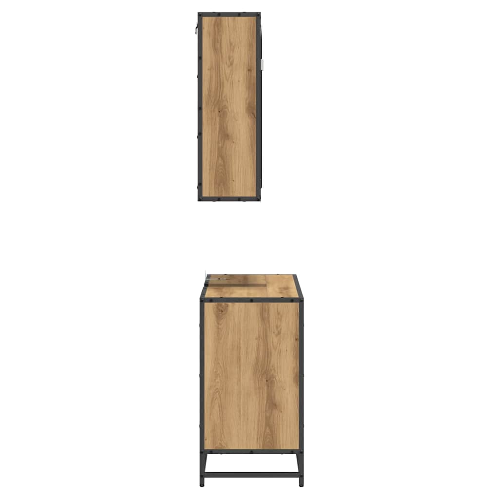 Badeværelsesmøbel sæt med dør 2 pcs artisan eg 65 x 33 x 60 cm