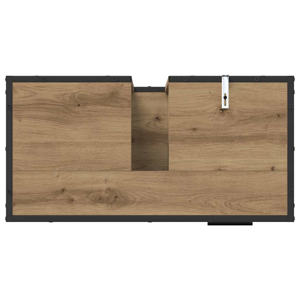 Badeværelsesmøbel sæt med dør 2 pcs artisan eg 65 x 33 x 60 cm