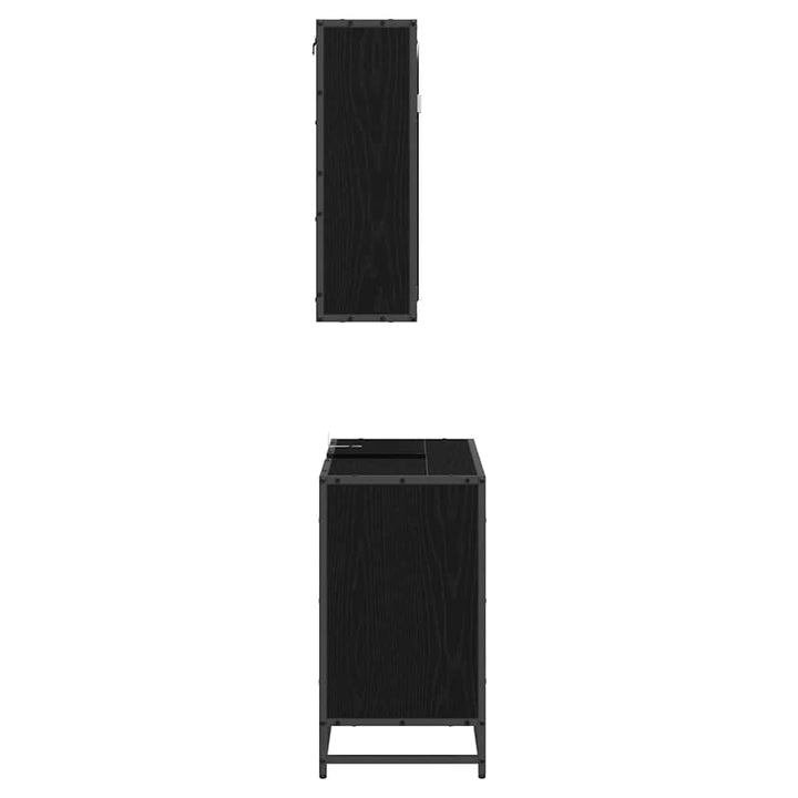 Badeværelsesmøbel sæt med skuffe 2 pcs Sort eg 65 x 33 x 60 cm