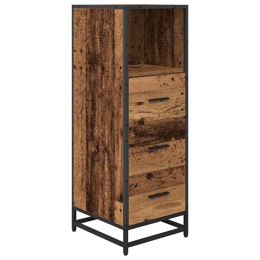Badeværelsesmøbel sæt 3 pcs Gammelt træ 35 x 37,5 x 100 cm