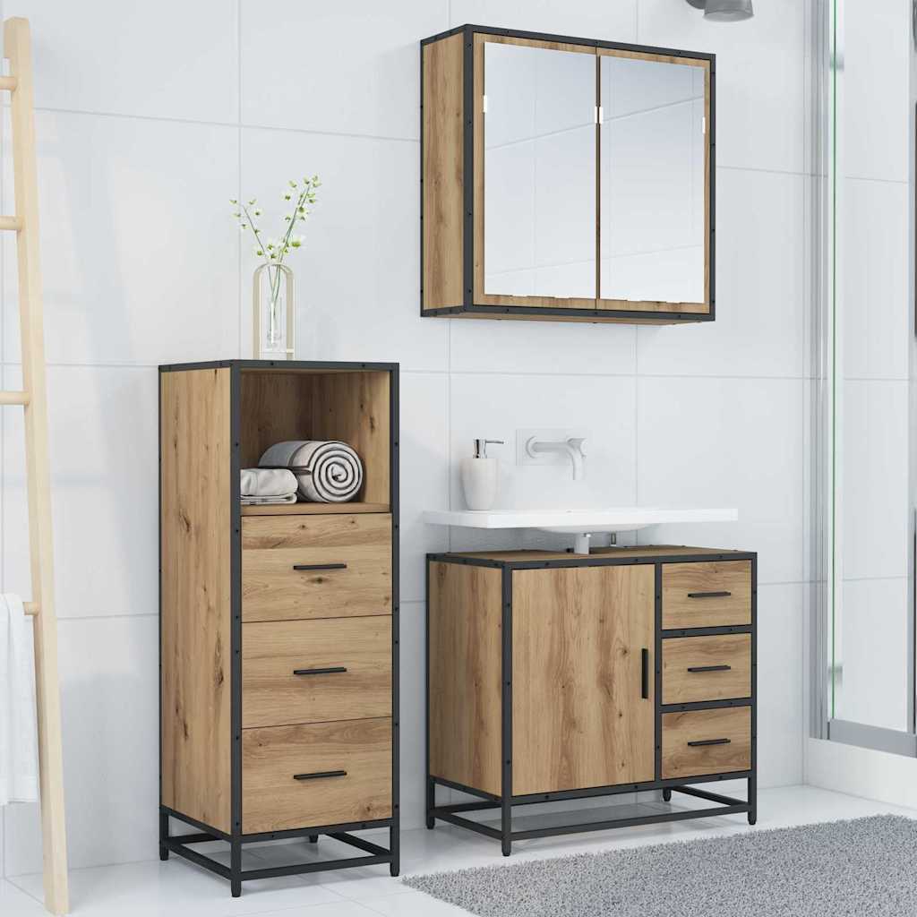 Badeværelsesmøbel sæt 3 pcs artisan eg 35 x 37,5 x 100 cm