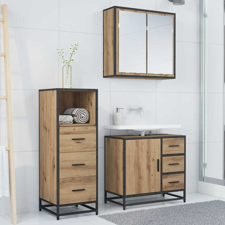 Badeværelsesmøbel sæt 3 pcs artisan eg 35 x 37,5 x 100 cm