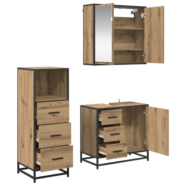 Badeværelsesmøbel sæt 3 pcs artisan eg 35 x 37,5 x 100 cm