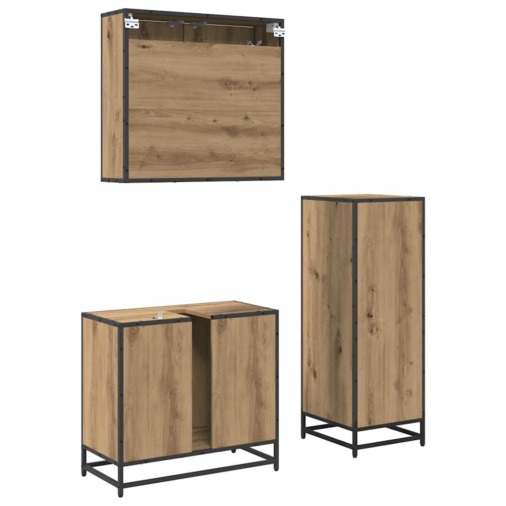 Badeværelsesmøbel sæt 3 pcs artisan eg 35 x 37,5 x 100 cm