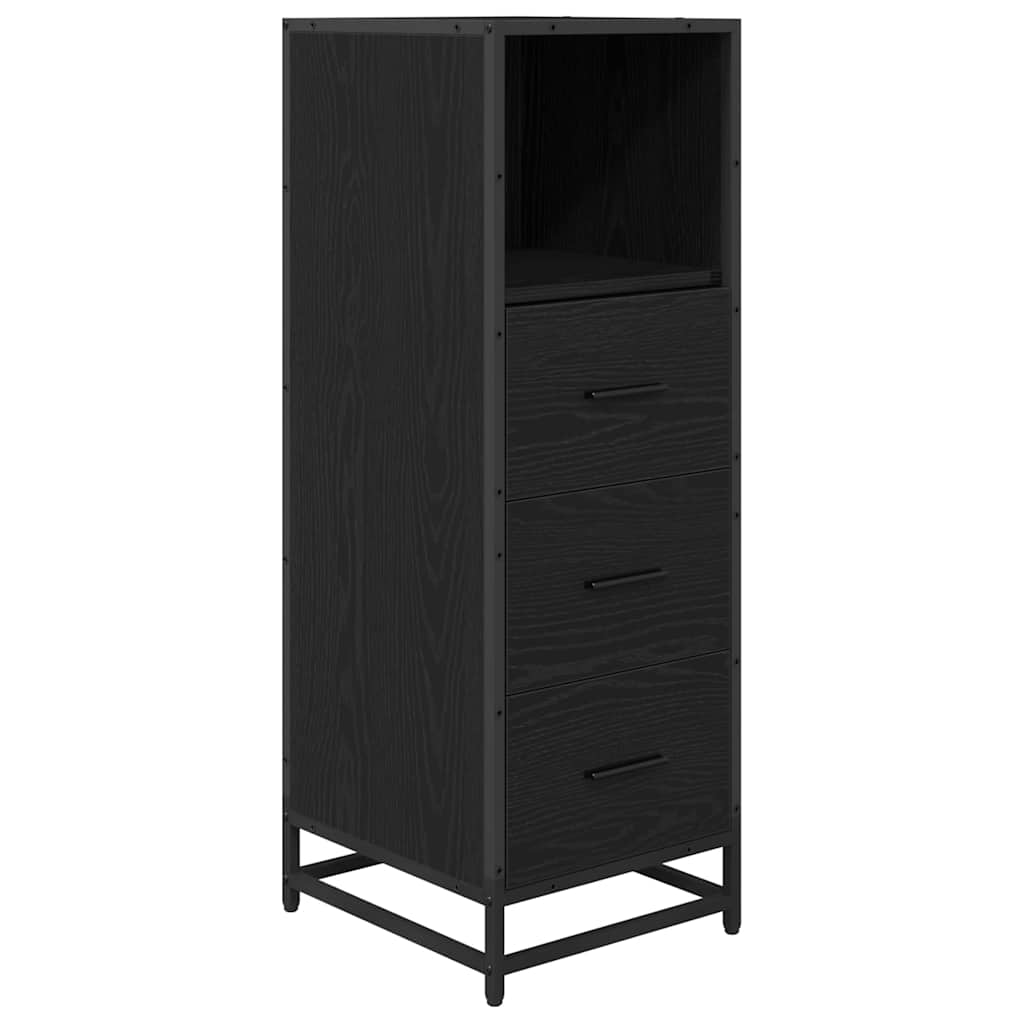 Badeværelsesmøbel sæt med dør 3 pcs Sort eg 35 x 37,5 x 100 cm