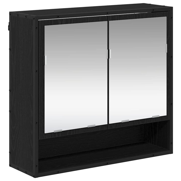 Badeværelsesmøbel sæt med skuffe 2 pcs Sort eg 80 x 33 x 60 cm