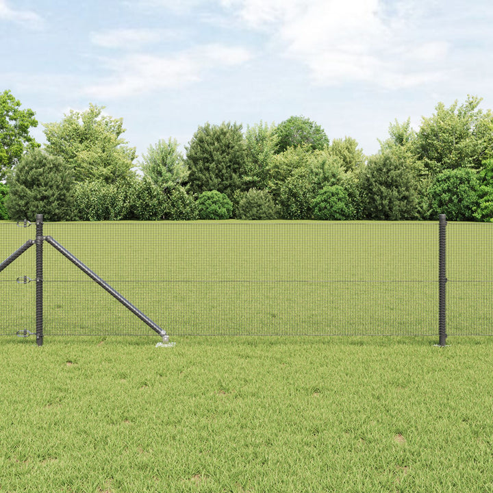 Welded Wire Fence med 13 Spike Posts Grå 0.6x100 m Stål