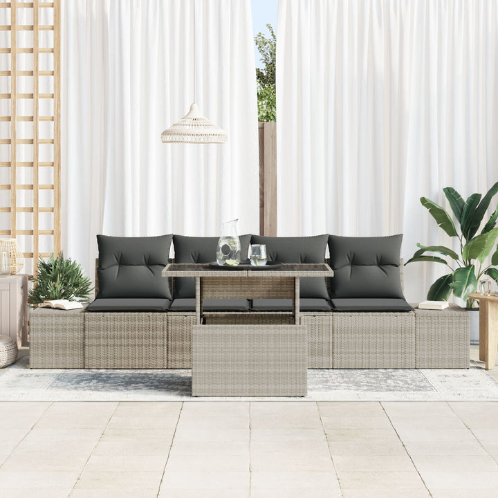 Have Sofa Sæt Sæt af 5 Beige Rattan, Polyester Udendørs Møbler