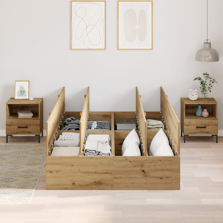 Opbevaringsseng i Artisan Eg 120x200 cm