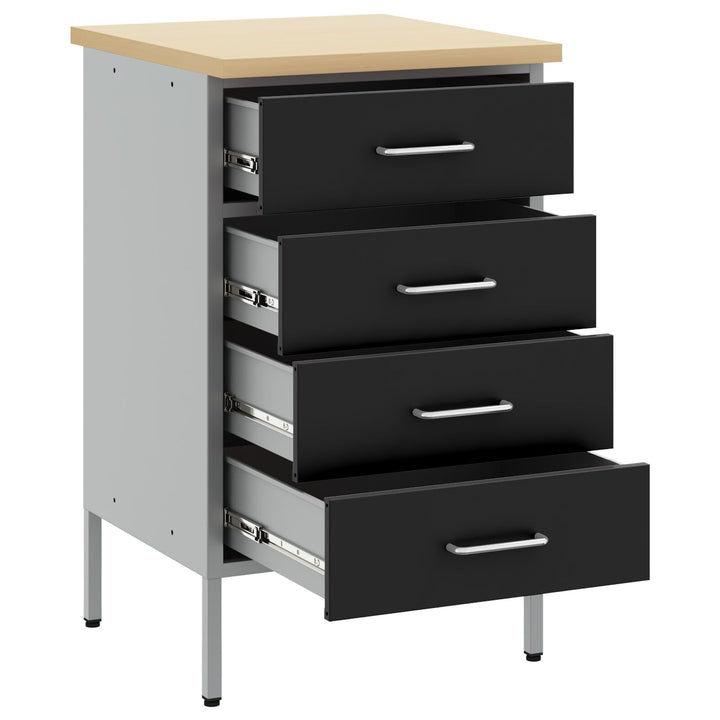 Arbejdsskab Sort 50x55x85 cm Stål