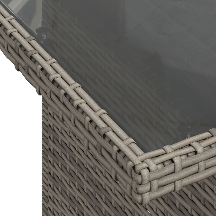Have Sofa Sæt Sæt af 7 Brun, Grå Poly Rattan, Olefin Stof