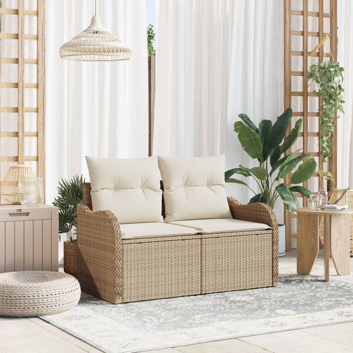 2-personers have sofa med opbevaring og puder Beige poly rattan
