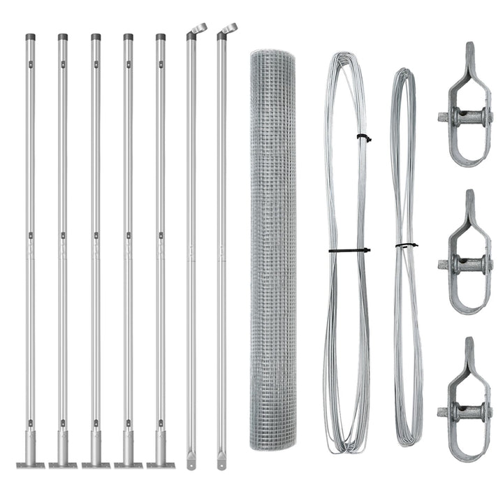Welded Wire Fence med 7 Flangestolper 0.8x10 m Galvaniseret Stål