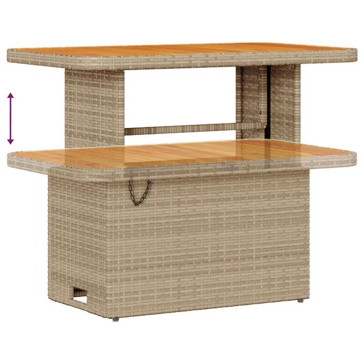 10 Stykker Havemøbel Sæt med Hynder Beige Poly Rattan Akacia, vidaXL 3 Stykker Havemøbel Sæt med Hynder Beige Poly Rattan Akacia
